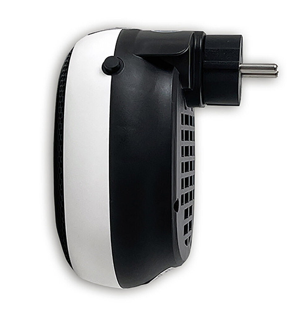 Väggmonterad elektrisk värmefläkt för inomhusbruk med stickkontakt.