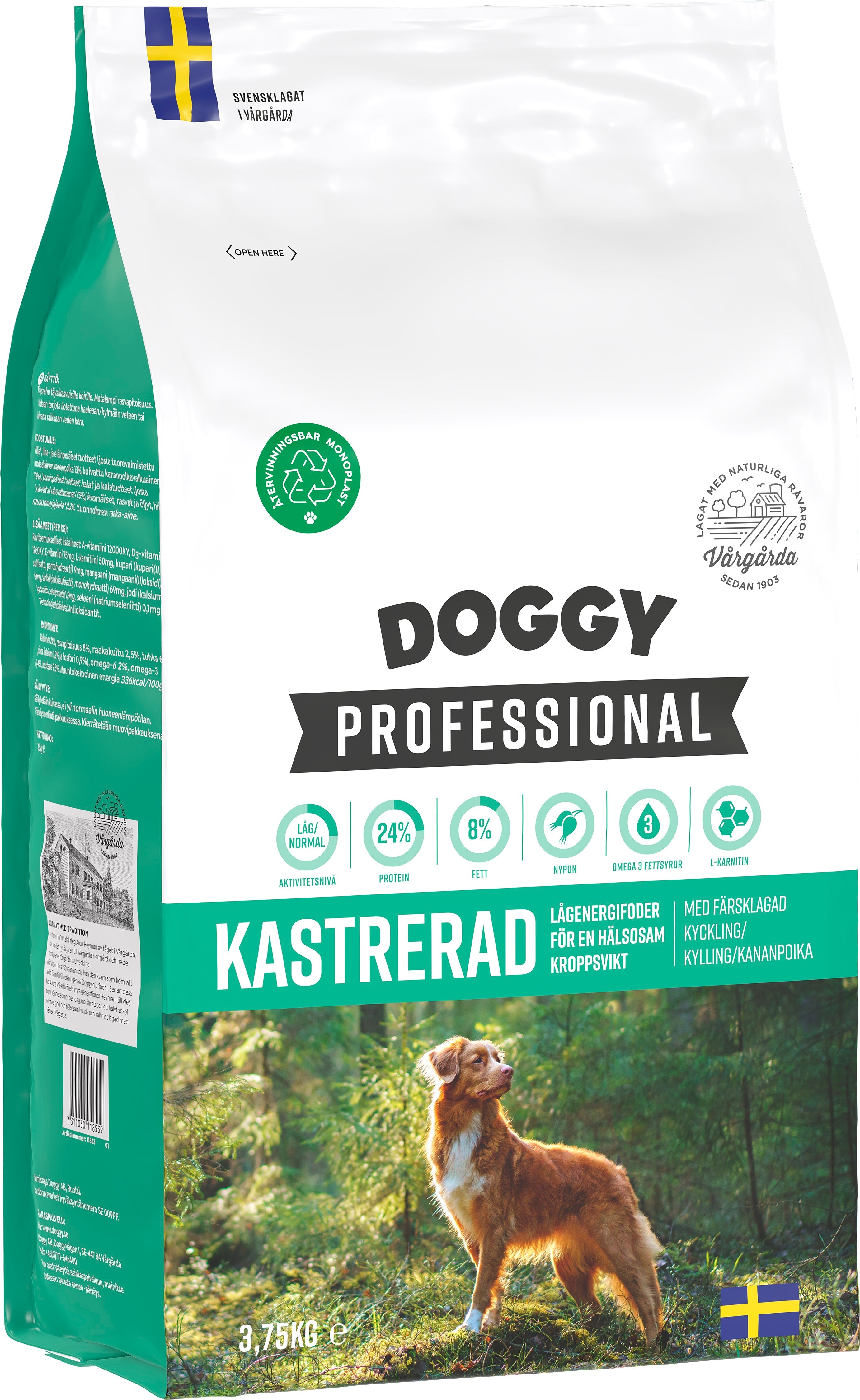 Kastrerad Hundfoder 3,75kg