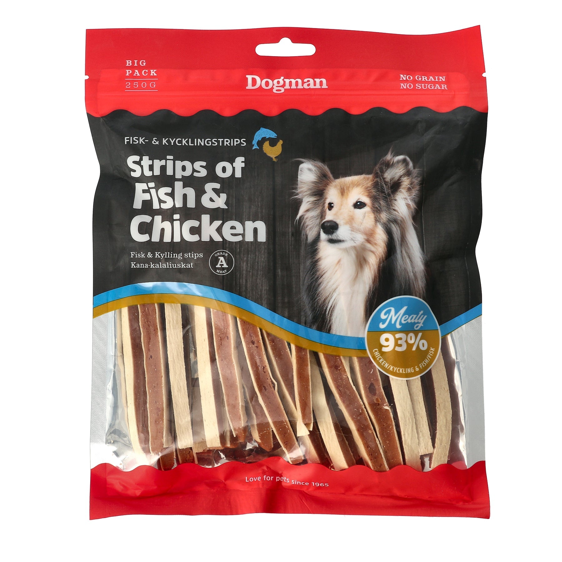 Strips Of Fish & Chicken Hundgodis 250g