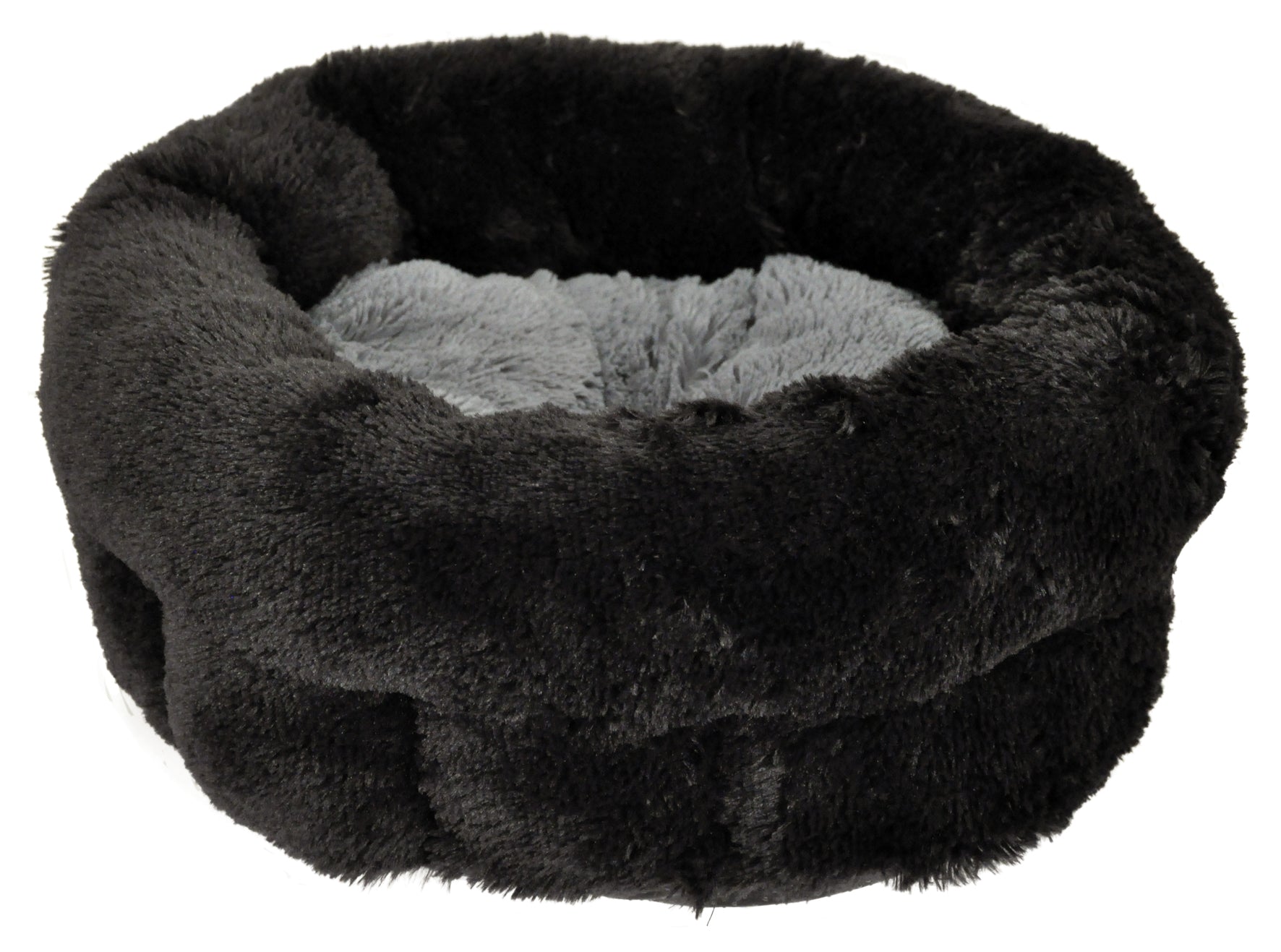 Bädd Plysch Svart/grå S