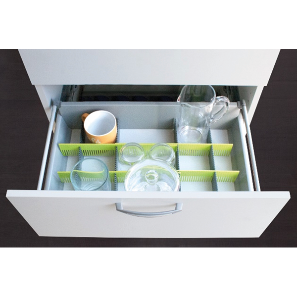 LÅDFÖRVARING 8 DELAR PURVARIO. LIME/GRÅ