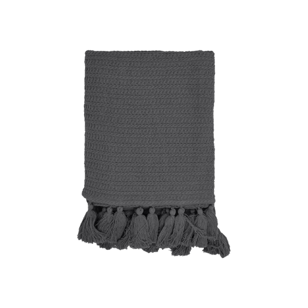 STICKAD PLÄD HAGA. GRÅ ROYAL CAMPING 120X150CM