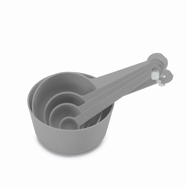 MÅTTSATS GRÅ 5-DELAR 1 DL,1/2 DL,1 MSK,1 KRM