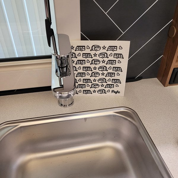 DISKTRASA HUSVAGNSMÖNSTER VIT. 17X20CM