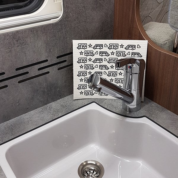 DISKTRASA HUSBILSMÖNSTER VIT. 17X20CM