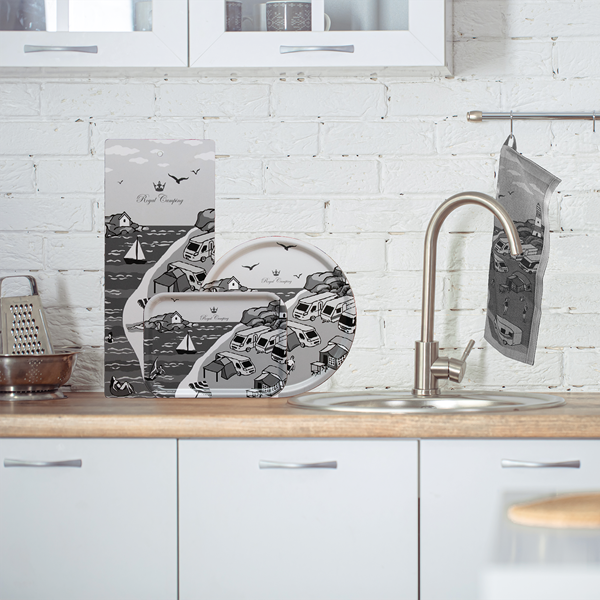 KÖKSHANDDUK SMÖGEN SVART/VIT ROYAL CAMPING