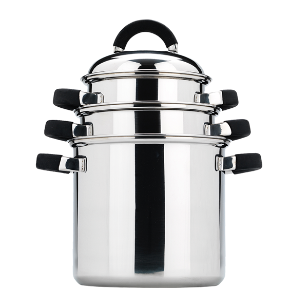 KASTRULLSET 3-DELAR MED SILIKONHANDTAG WECAMP