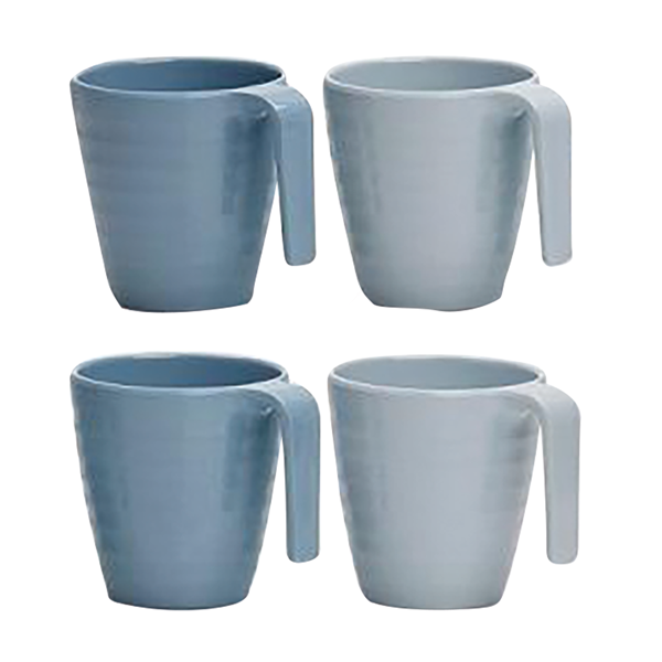 MELAMINMUGGAR SHADES OF BLUE 4-PACK