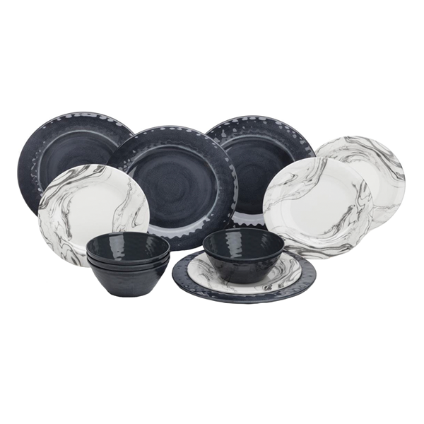 MELAMINSERVIS MARBLE 12-DELAR