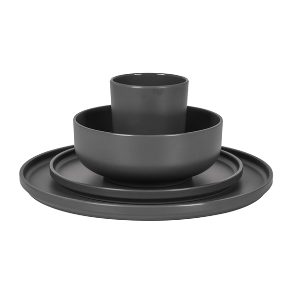 SERVIS PATOM 16 DELAR ANTRACIT. MELAMIN