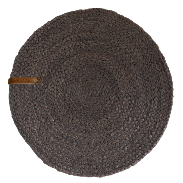 BORDSTABLETT RUND JUTE GRÅ. ROYAL CAMPING. 33CM