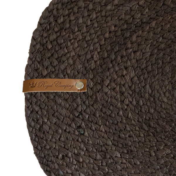 BORDSTABLETT RUND JUTE GRÅ. ROYAL CAMPING. 33CM