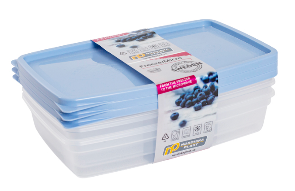 Matförvaring. 0,4 lter. Mått: 175 x 118 x 35 mm. 3-pack.