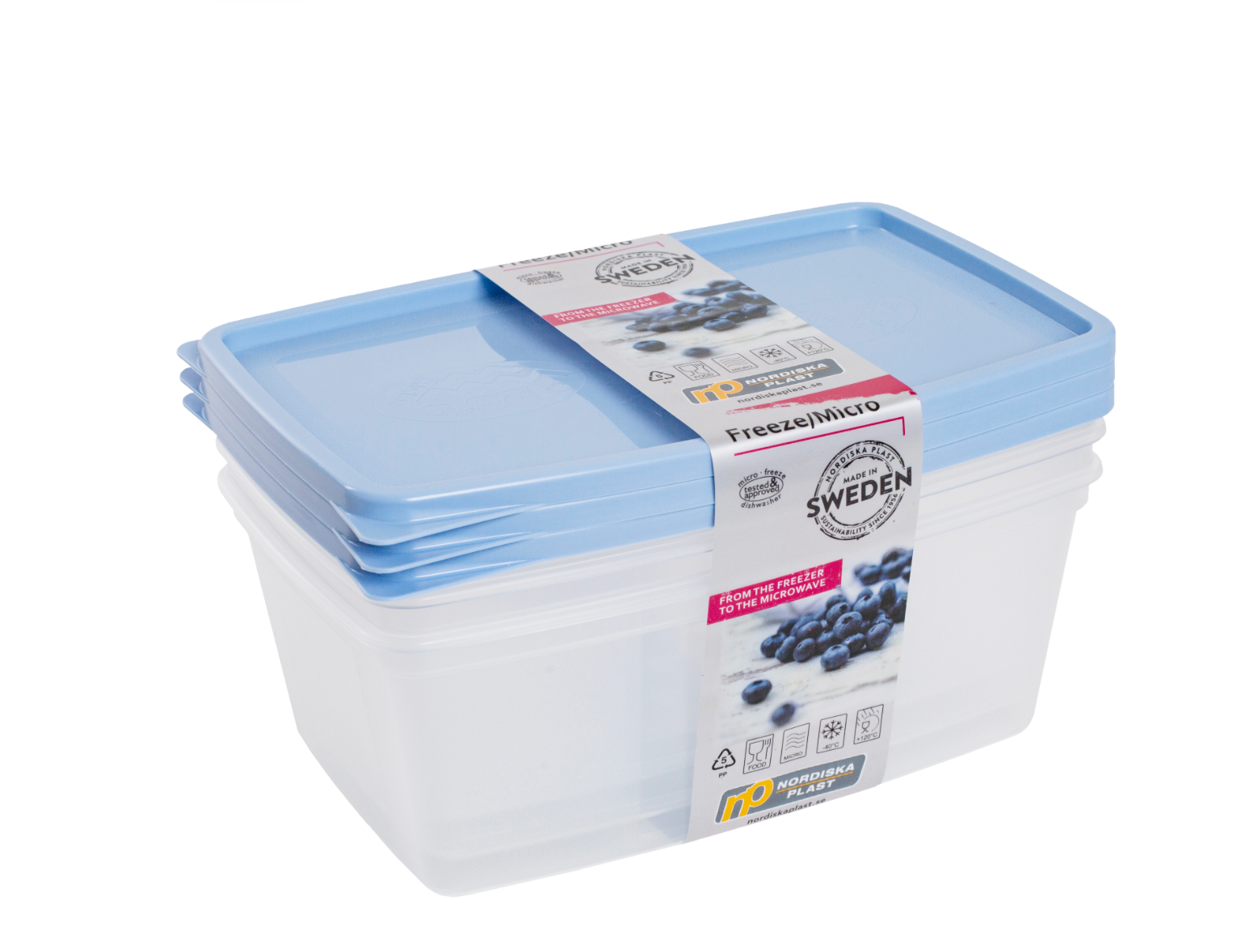 Matförvaring. 0,8 lter. Mått: 175 x 118 x 70 mm. 3-pack.