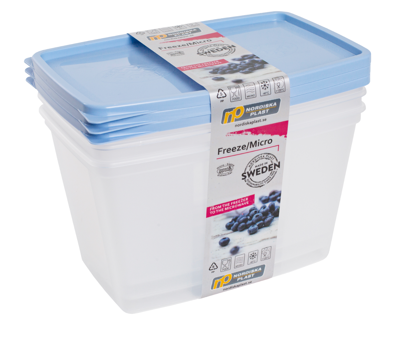 Matförvaring. 1,2 lter. Mått: 175 x 118 x 105 mm. 3-pack.