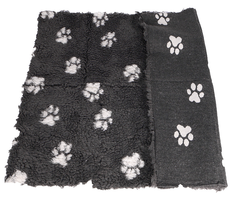 Active Canis Vetbed 75x60cm, Small grey with paws