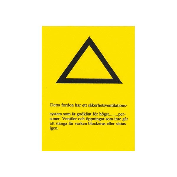DEKAL SÄKERHETSVENT.GUL 80x119MM