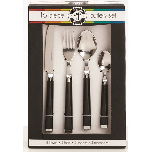 BESTICK 16 DELAR SVART