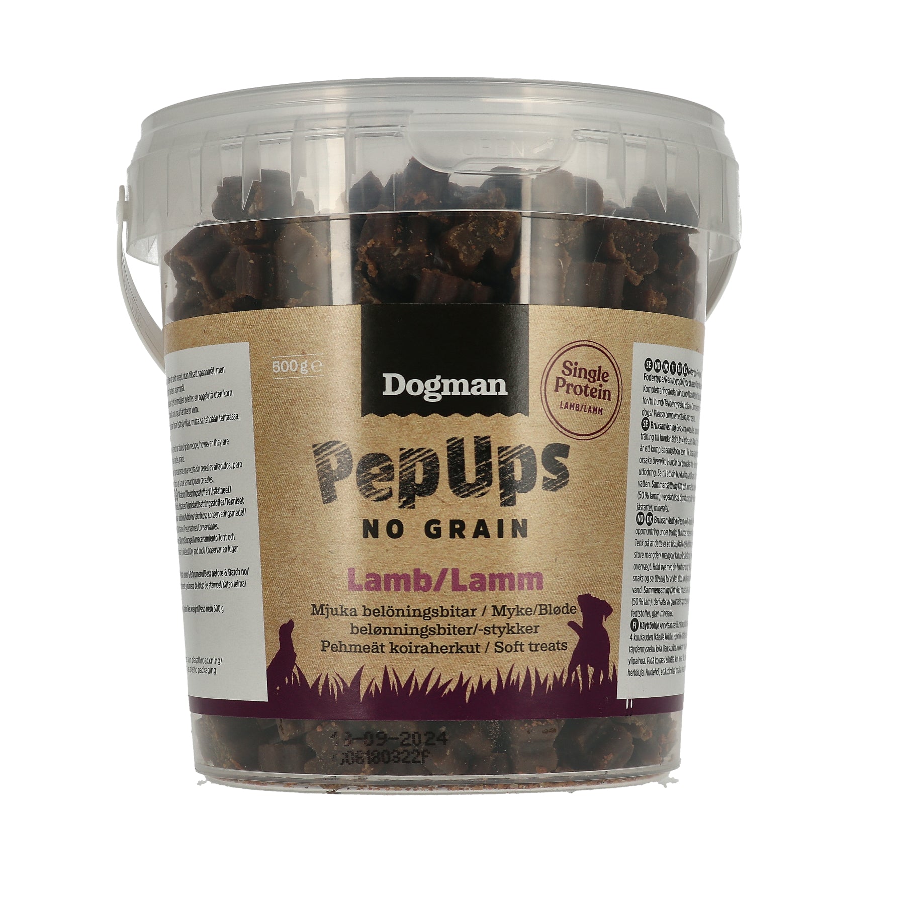 Pep Ups No Grain Lamm Hundgodis 500g