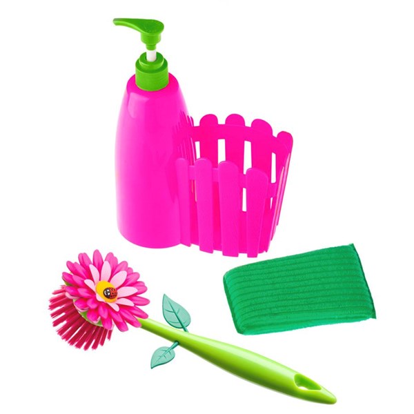 DISKSET FLOWER POWER ROSA. 3-DELAR