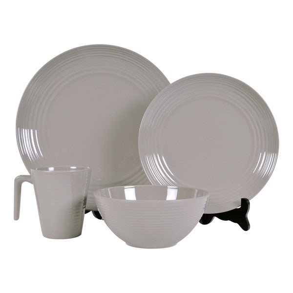 MELAMINSERVIS SERAMIKA GRÅ. 12-DELAR. ANTI SLIP