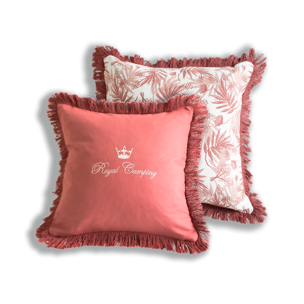 KUDDE ROSA 45X45 CM MED FRANS. ROYAL CAMPING