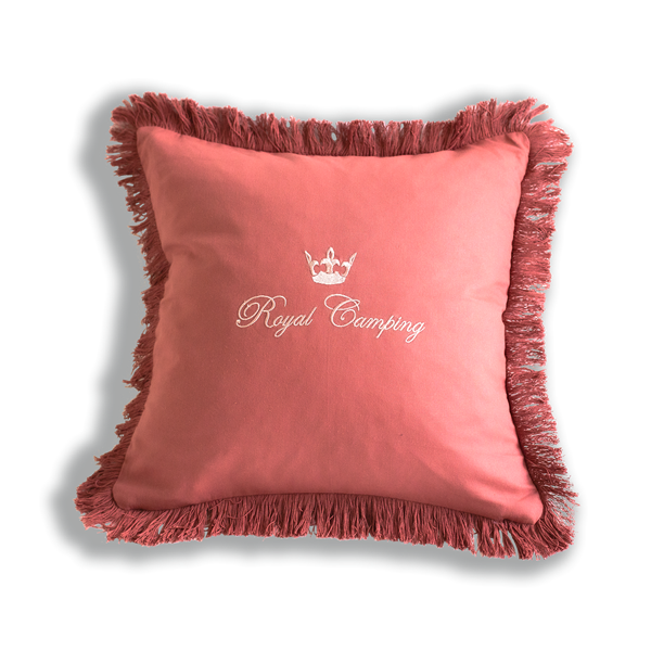 KUDDE ROSA 45X45 CM MED FRANS. ROYAL CAMPING