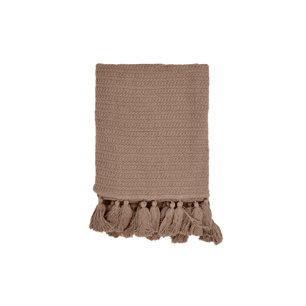 STICKAD PLÄD LÄCKÖ. BEIGE ROYAL CAMPING 120X150CM