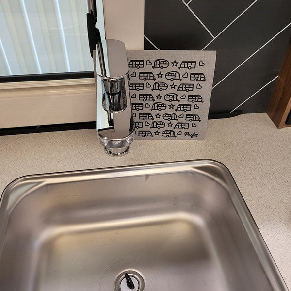 DISKTRASA HUSVAGNSMÖNSTER GRÅ. 17X20CM