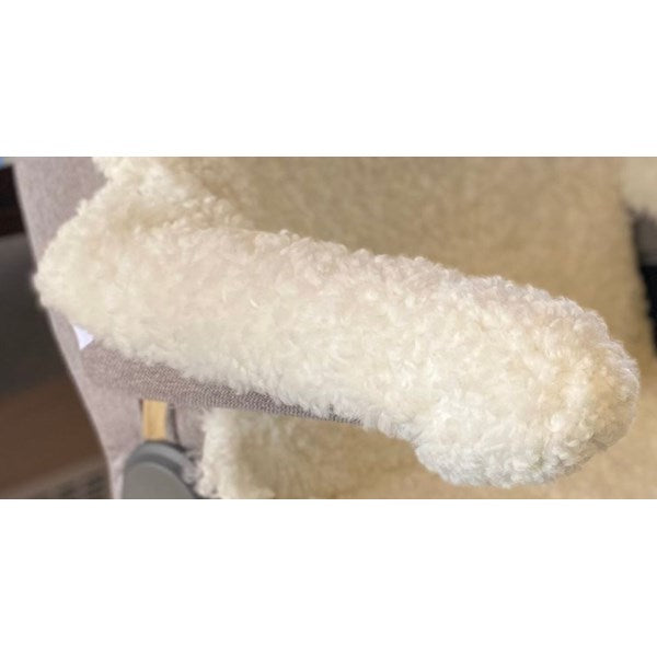CURLY ÖVERDRAG LAMMSKINN TILL ARMSTÖD. VIT 2-PACK