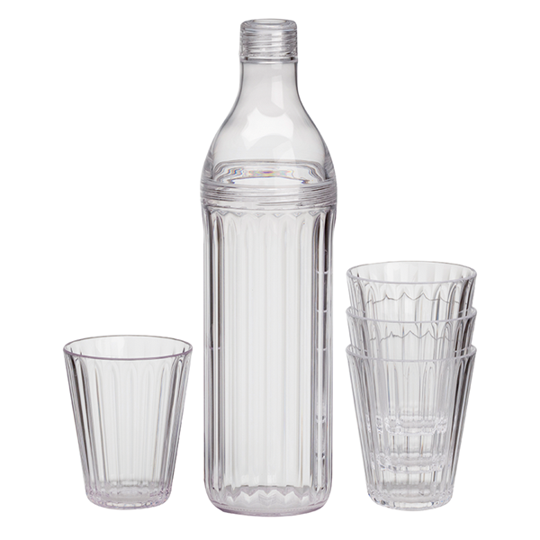 TILLBRINGARE MED GLAS CRYSTAL LINE 5-DELAR