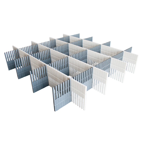 LÅDFÖRVARING 8 DELAR GRÅ PURVARIO. GRÅ/VIT