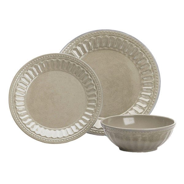 MELAMINSERVIS VINTAGE BEIGE. 12 DELAR