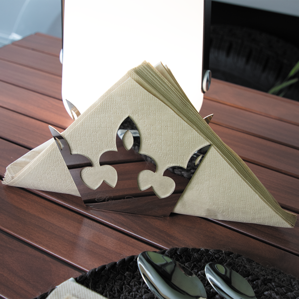 SERVETTHÅLLARE ROYAL CAMP ROSTFRI 140x105x50 MM