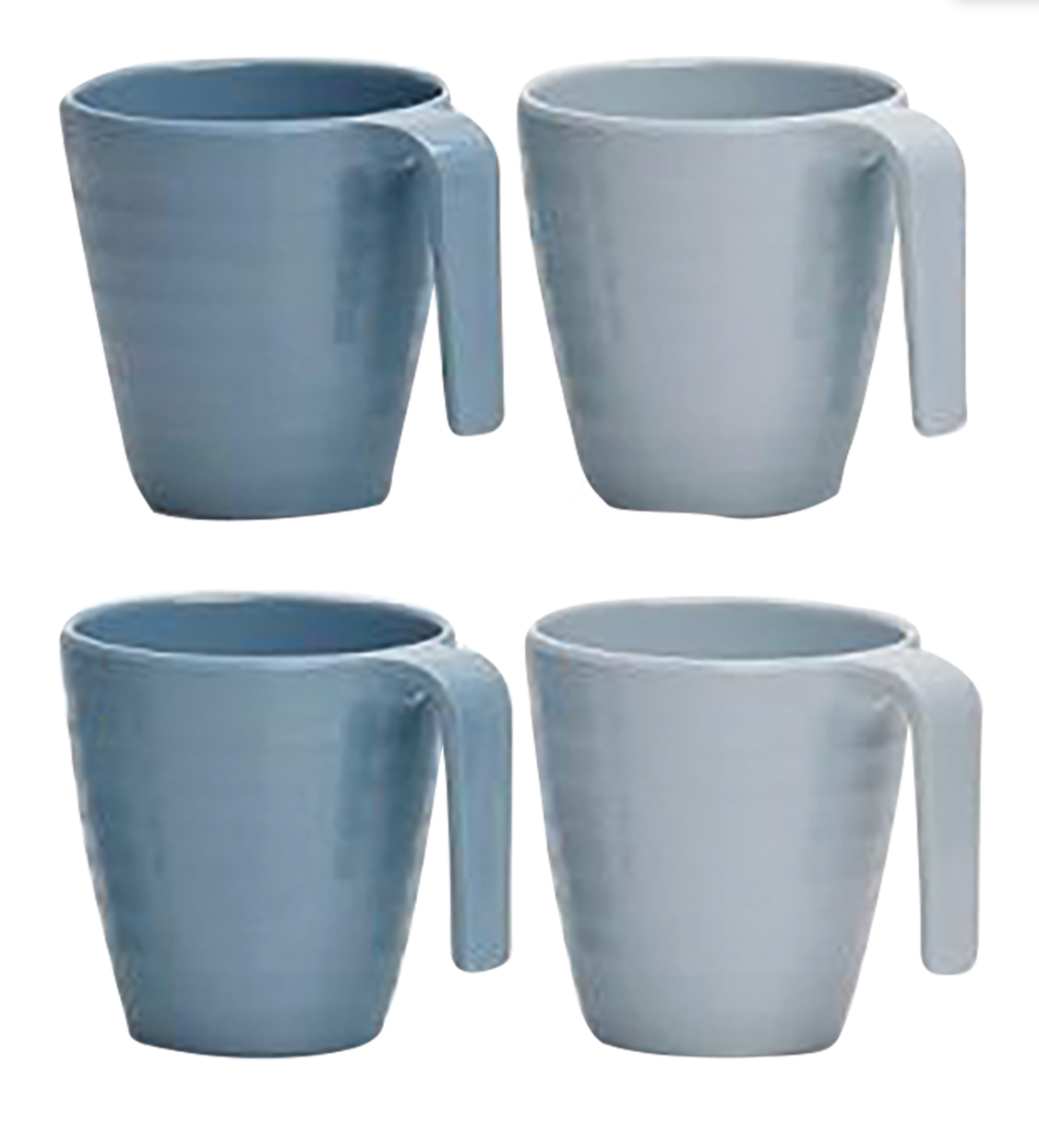 Melaminmuggar Shades of blue. 4-pack.