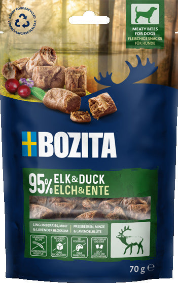 Bozita Snacks Meaty Bites Elk & Duck Hundgodis 70g