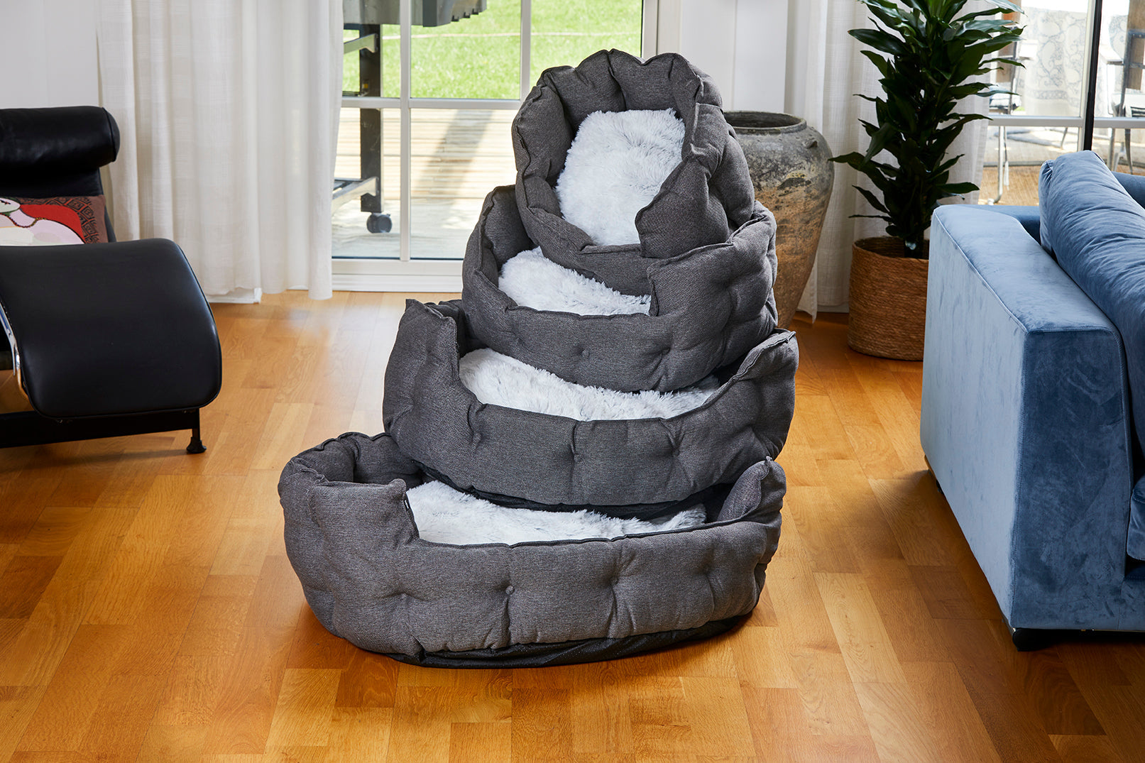 Classy Memory Foam Hundbädd Grå L